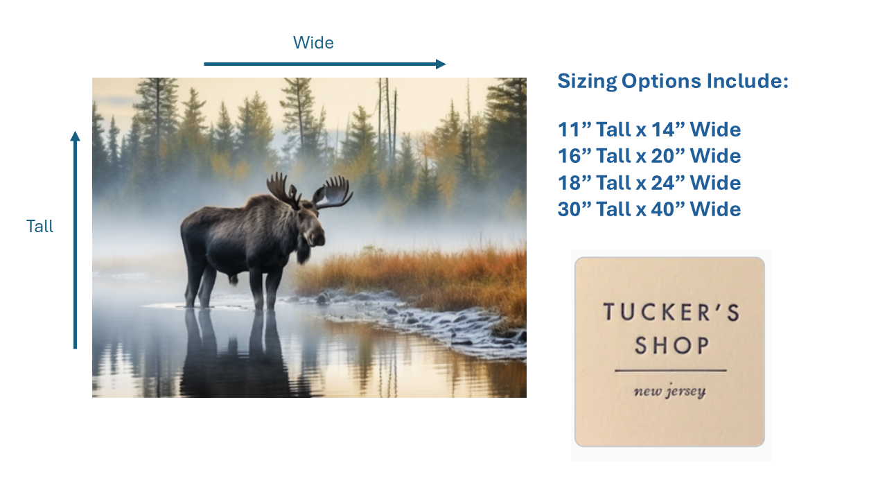 Moose in Misty Lake at Sunrise - Moose Wall Art, Wildlife Wall Art, Nature Wall Decor - Rustic Cabin Decor, Autumn Forest Print - Perfect for Nature Lovers