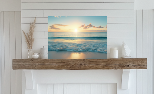 Coastal Ocean Beach Hanging Canvas Print Peaceful Sunrise View Wall Art for Beach House or Nautical Decor or the Perfect Housewarming Gift