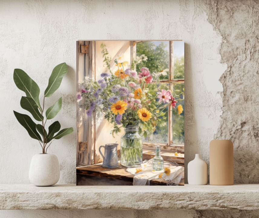 Beautiful Botanical Wildflower Canvas Print Wall Decor | Ready to Hang | Wonderful Housewarming Gift