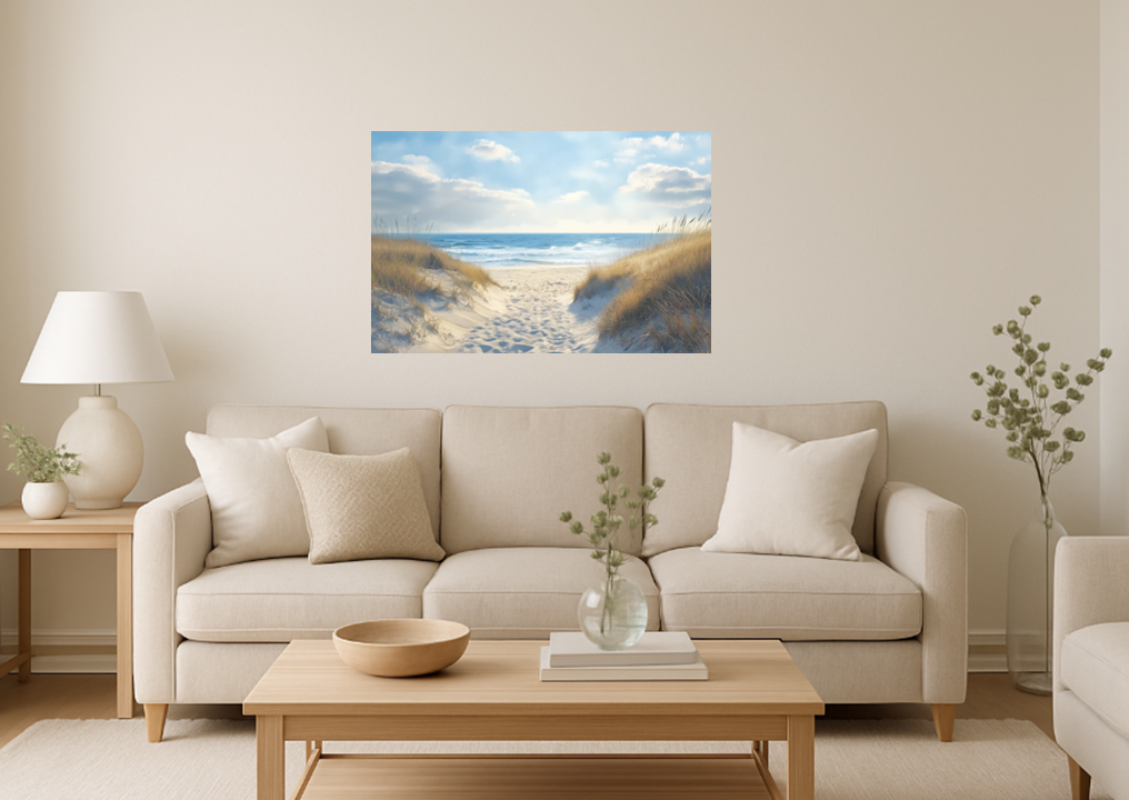 Beach Dunes Canvas Print | Beach Decor Wall Art | Coastal Landscape Photography - Sandy Shore Home Decor - Beach Lover Gift
