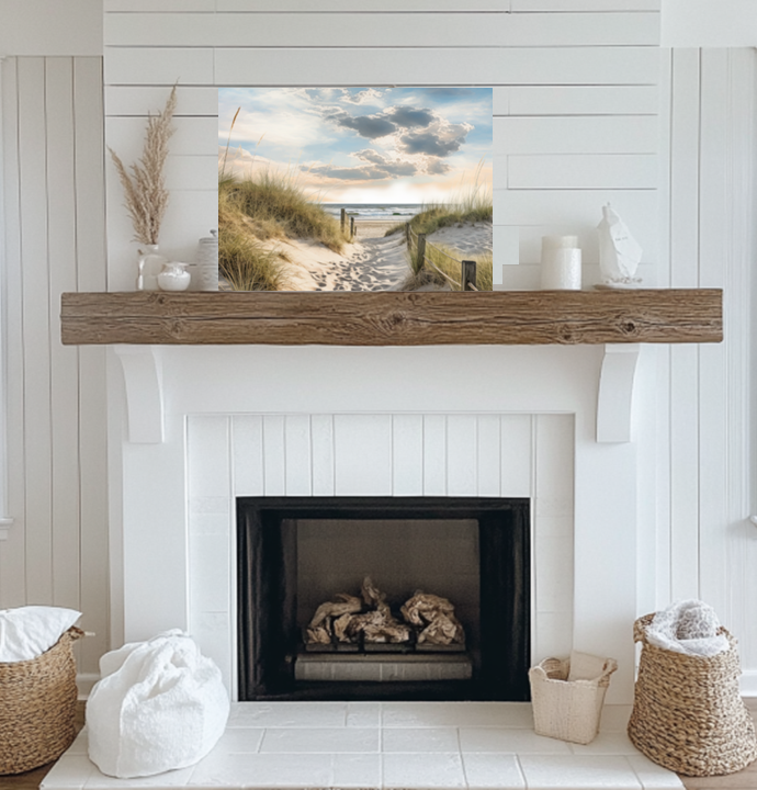 Coastal Escape – Beach Dunes Serene Sandy Path to the Sea | Tranquil Beach Canvas Wall Art Print
