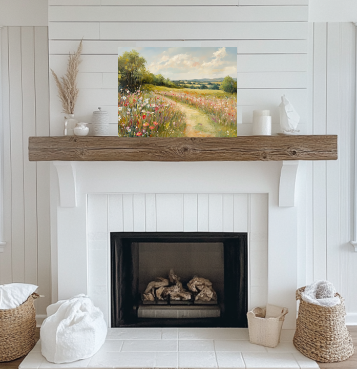 Wildflower Colorful Canvas Print | Sunny Flower Field - Peaceful Meadow Art for Nature Lovers Home Decor or Housewarming Gift
